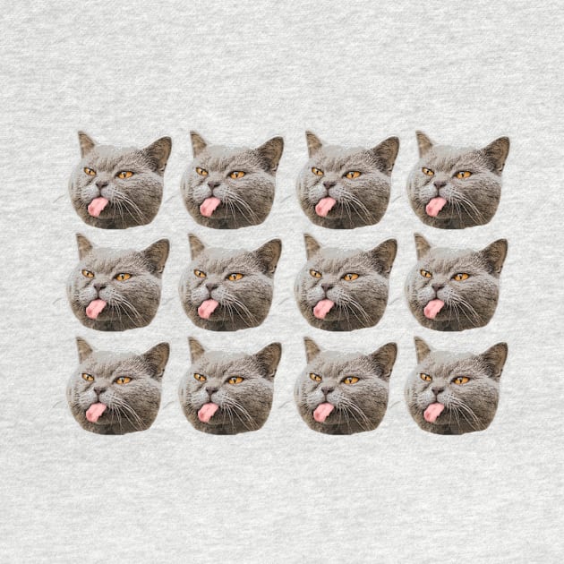 british shorthair cats funny face mask by T-shirt verkaufen